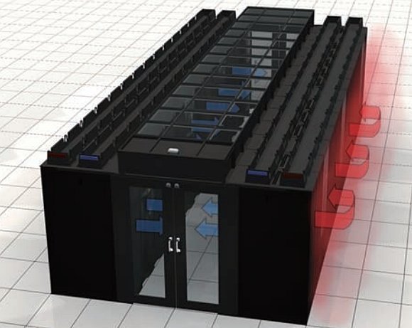 Modular Data Center: Ausgekluegeltes Luftstrom-Management reduziert den Kuehlbedarf.